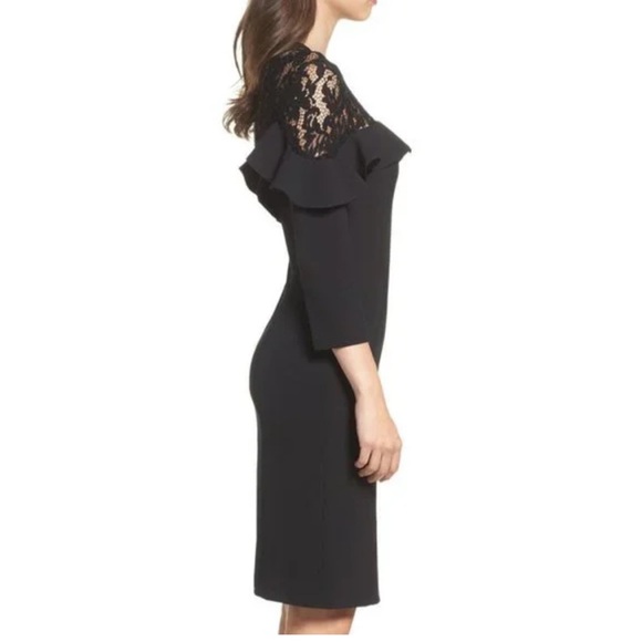 ELIZA J Cocktail Lace Yoke Sheath Dress Size 10​ - Picture 2 of 9